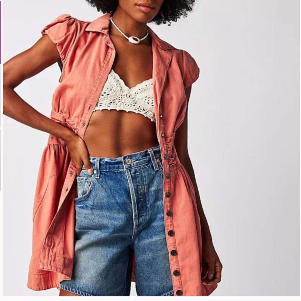Free People Coral Mini Dress